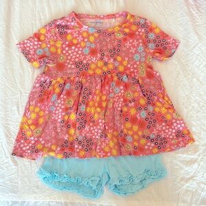 Posh Peanut 2T short sleeve ruffled short set